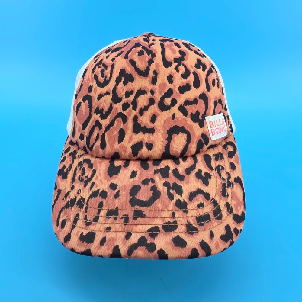 Billabong Leopard Print Trucker Hat White Mesh Snapback Baseball Cap